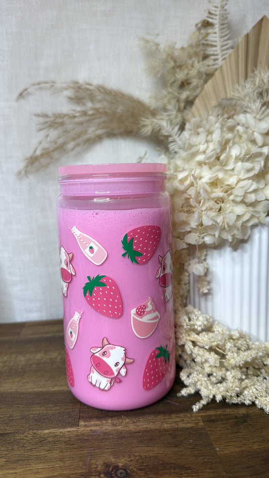 Strawberry Milkshake snow globe