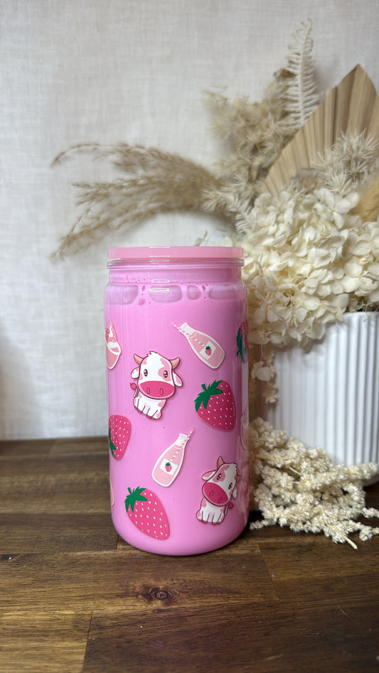Strawberry Milkshake snow globe