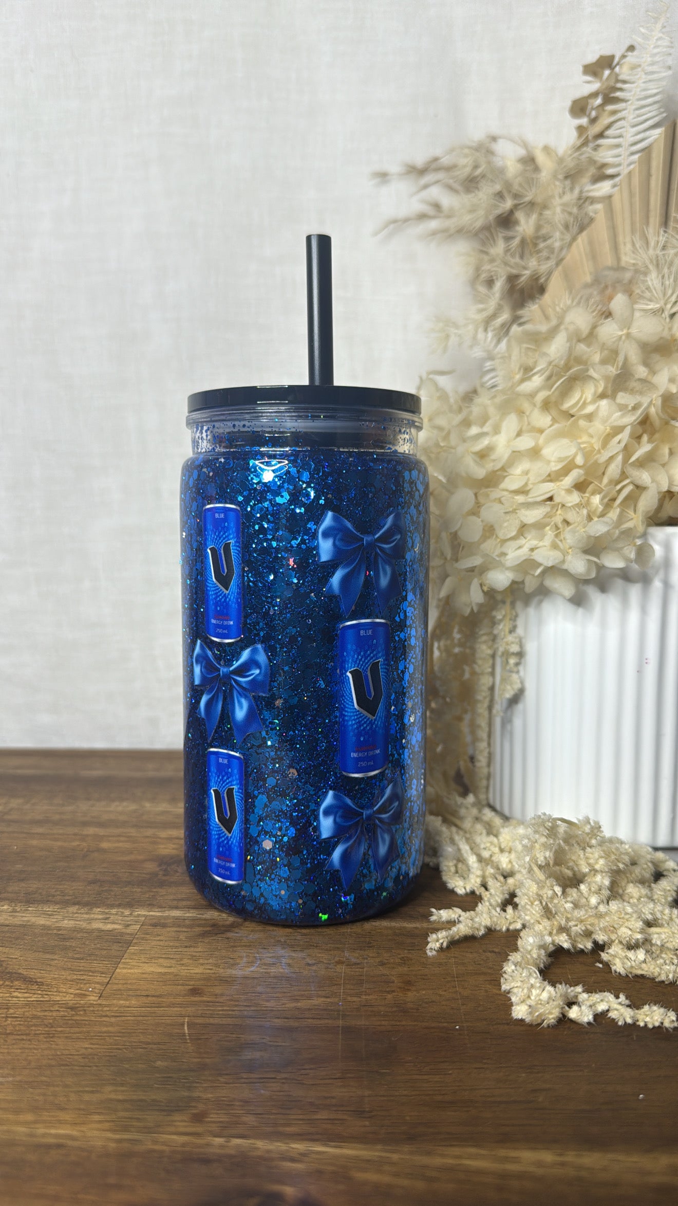 Blue V Pre - Made Snowglobe